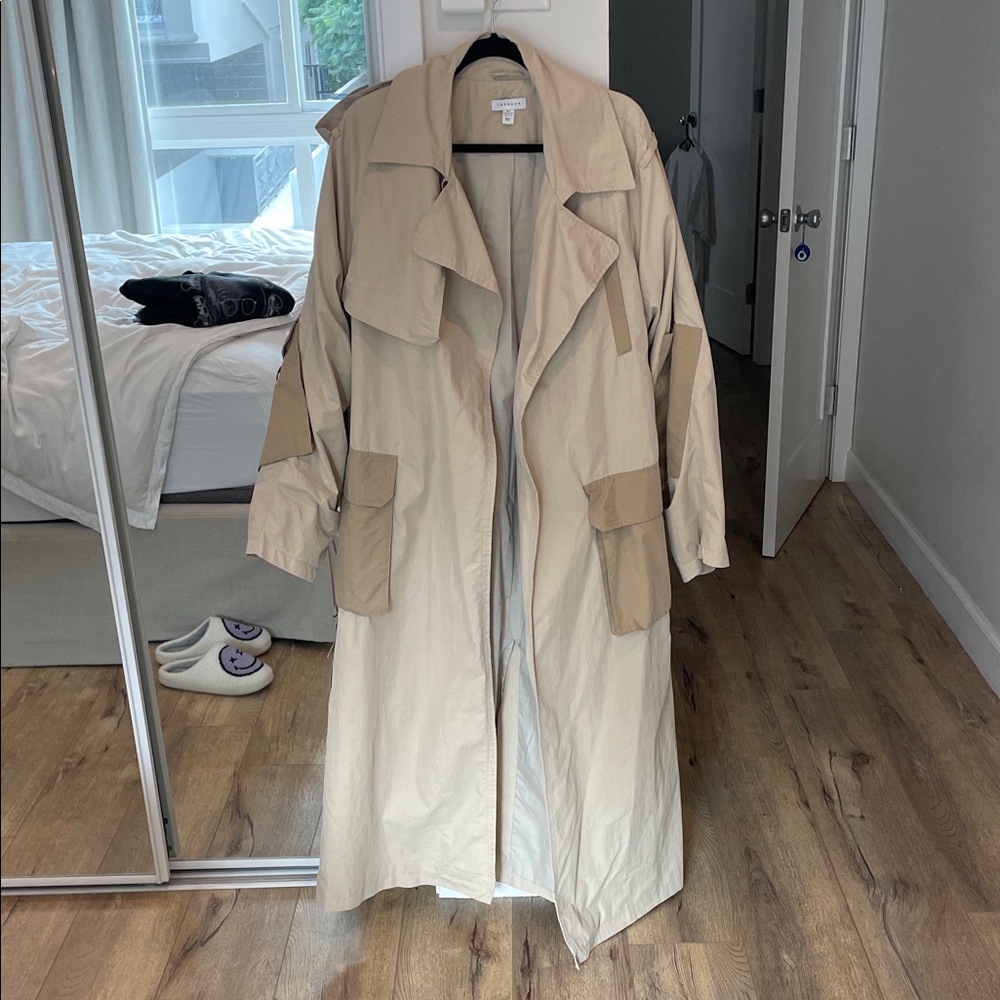 Topshop Two-Tone Trench Coat
